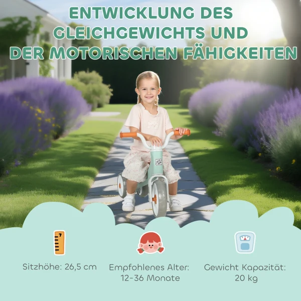 Aiyaplay peuter balansfiets zonder pedaal, 3 stille wielen voor jongens en meisjes van 12 36 maanden, binnen buiten, groen 5