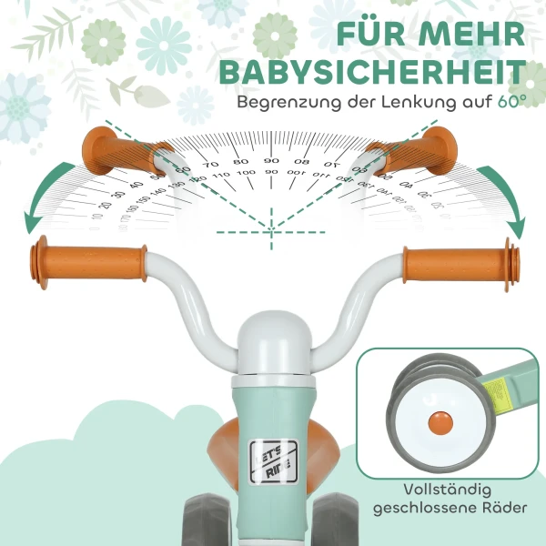 Aiyaplay peuter balansfiets zonder pedaal, 3 stille wielen voor jongens en meisjes van 12 36 maanden, binnen buiten, groen 6