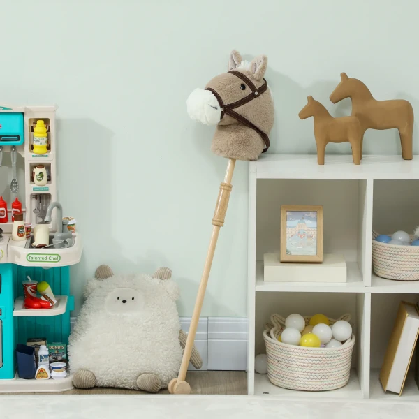 Aiyaplay steckenpferd kinder steckenpferde met geluid, rol, stokpaard om te rijden voor kinderen 24+ maanden, grijs 10