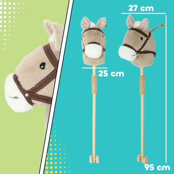 Aiyaplay steckenpferd kinder steckenpferde met geluid, rol, stokpaard om te rijden voor kinderen 24+ maanden, grijs 4