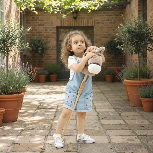 Aiyaplay steckenpferd kinder steckenpferde met geluid, rol, stokpaard om te rijden voor kinderen 24+ maanden, grijs 9