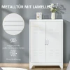 Archiefkast Metalen Kast Multifunctionele Kast Met Magnetische Lamellen Dubbele Deur 75 X 33 X 110 Cm Wit