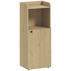 Badkamerkast Niskast Met Kast, Open Plank, Verstelbare Plank, Badkamerkast, 40 X 31 X 104 Cm, Gele Eik