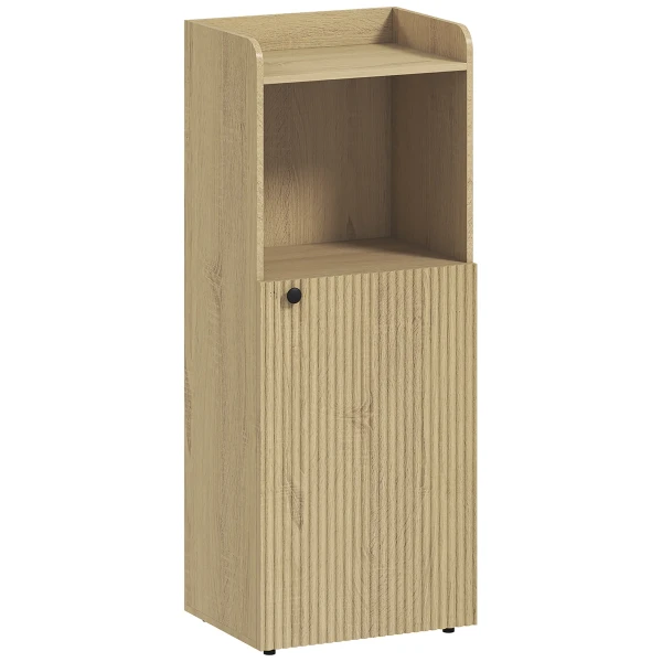 Badkamerkast Niskast Met Kast, Open Plank, Verstelbare Plank, Badkamerkast, 40 X 31 X 104 Cm, Gele Eik