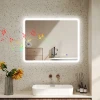 Badkamerspiegel LED Bluetooth 70 X 90 Cm Touchschakelaar Licht Instelbaar 3 Kleuren Anti condens Geheugen Zilver