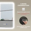 Badkamerspiegel LED Bluetooth 70 X 90 Cm Touchschakelaar Licht Instelbaar 3 Kleuren Anti condens Geheugen Zilver