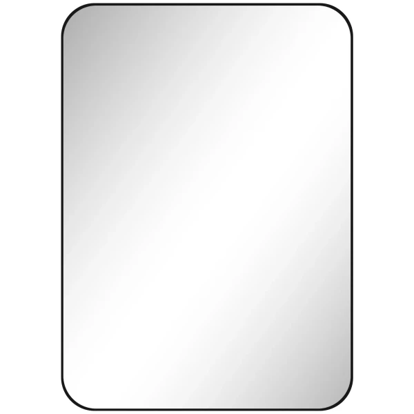 Badkamerspiegel wandspiegel splinterbeschermfolie metalen frame badkamer 50 x 70 cm zwart 1