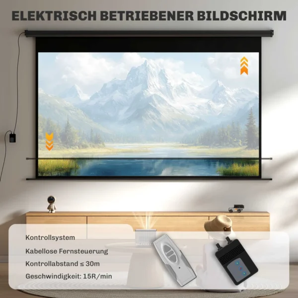 Beamer Scherm, 16:9 Formaat, Afstandsbediening, 266 X 149 Cm (120 Inch), Zwart
