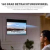 Beamer Scherm 247 X 168 Cm 100 Inch 16:9 HD 4K Projectiescherm Elektrisch Met Afstandsbediening, Wit