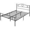Bedframe van metaal met hoofdeinde, 300 kg draagvermogen, 145l x 211b x 106h cm, zwart 1