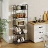 Boekenkast, staand rek met 5 niveaus, industrieel kantoorrek met metalen frame, open opbergrek voor woonkamer, kantoor, studeerkamer, 60x30x170,5 cm, zwart 10