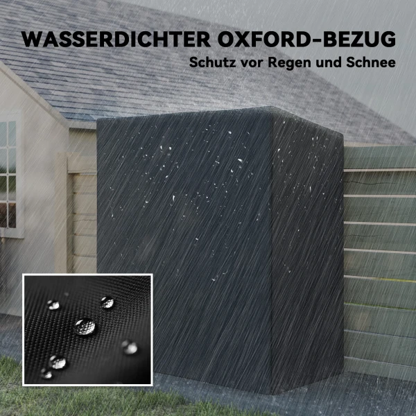 Brandhoutrek, brandhoutstandaard van staal, stoffen hoes, 300 kg draagvermogen, 140 x 70 x 154 cm, zwart 6