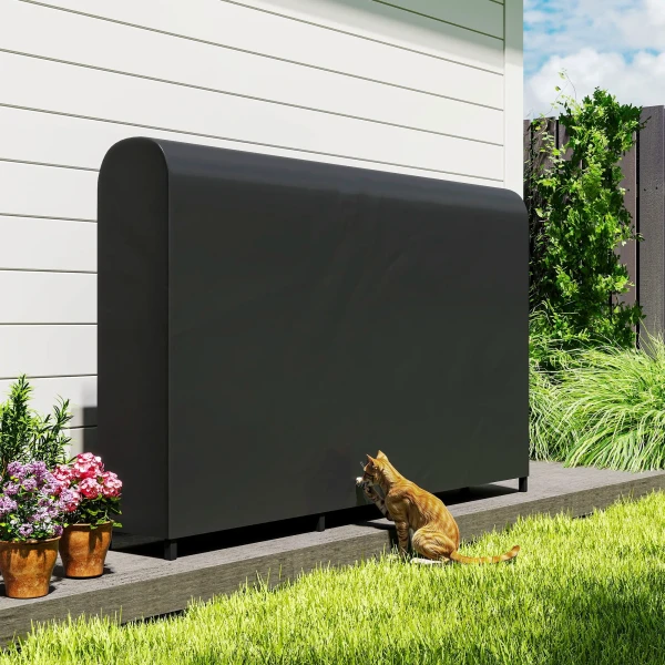 Brandhoutrek metaal 199 x 30 x 121 cm brandhoutrek 0,6m³ met waterdichte hoes tot 300kg 9