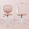 Bureaustoel ergonomische bureaustoel met c vormige rugsteun, verstelbare hoogte roze 4