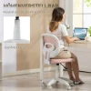 Bureaustoel ergonomische bureaustoel met c vormige rugsteun, verstelbare hoogte roze 8