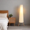 Dimbare LED Staande Lamp Voor Woonkamer, Houten Met Driepoot, Staande Lamp Met Voetschakelaar, 46 X 46 X 153 Cm, Wit