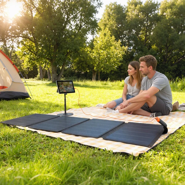 Draagbaar zonnepaneel, 36w snelladen, waterdicht, opvouwbaar, oplader, grijs 10