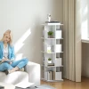 Draaibaar Boekenrek Met 4 Niveaus, 16 Vakken, Makkelijk Toegankelijk, Voor Slaapkamer, Woonkamer, Studeerkamer, Spaanplaat, Wit