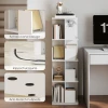 Draaibaar Boekenrek Met 4 Niveaus, 16 Vakken, Makkelijk Toegankelijk, Voor Slaapkamer, Woonkamer, Studeerkamer, Spaanplaat, Wit