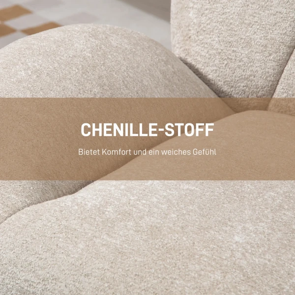 Draaibare gestoffeerde stoel, accentstoel met pp katoenvulling, stoffen bekleding, stalen basis, crèmewit 7