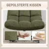Draaibare loungestoel met brede zitoppervlakte, waterafstotende chenille look, gekruiste stalen poten, groen 6