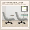Draaibare loungestoel met brede zitoppervlakte, waterafstotende chenille look, gekruiste stalen poten, lichtgrijs 7