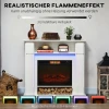 Elektrische Haard Met LED lampjes, Realistisch Vlam effect, 1800W, Schouw, 2 Afstandsbedieningen, Glas, Wit