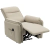 Elektrische massagestoel, kunstlederen bekleding, voetensteun, zijtas, beige 1