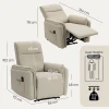 Elektrische massagestoel, kunstlederen bekleding, voetensteun, zijtas, beige 4