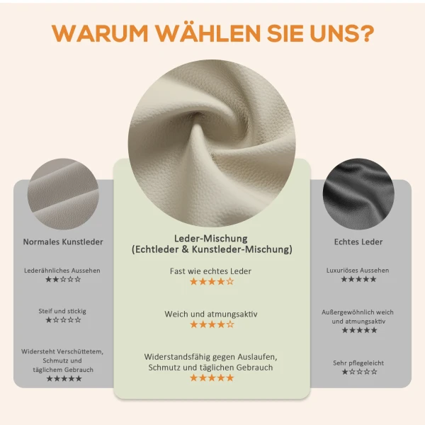 Elektrische massagestoel, kunstlederen bekleding, voetensteun, zijtas, beige 6
