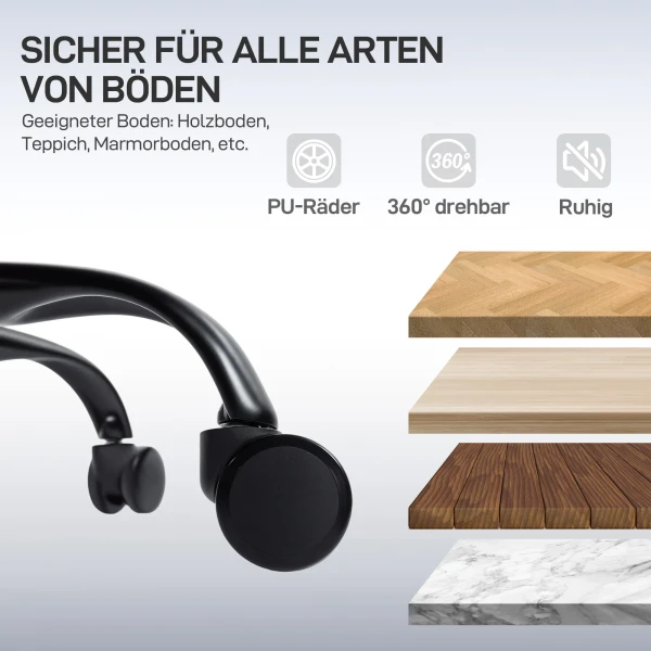 Ergonomische bureaustoel met wielen, netstof, lendensteun, computerstoel met armleuningen, verstelbare hoofdsteun 10