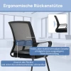 Ergonomische stoel, netstof, schuimstof, metalen poten, slee basis, zwart 5