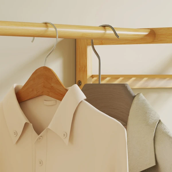 Garderoberek Met Schoenenrek, Kledinghaken, Kapstok, Zitbank Met Kussen, Voor Hal, Entree, Natuurlijk Hout