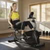 Hometrainer, Magnetisch Ligfiets, 8 Weerstandsniveaus, Verstelbaar, LCD Monitor, Metaal, Kunststof, Zwart