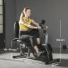 Hometrainer, Magnetisch Ligfiets, 8 Weerstandsniveaus, Verstelbaar, LCD Monitor, Metaal, Kunststof, Zwart