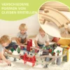 Houten Treinset, 100 Delen, Magnetische Kraan, Beukenhout, Kleurrijk