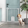 Huisdier veiligheidshek, verstelbaar, met kleine deur, metaal, kunststof, wit 2