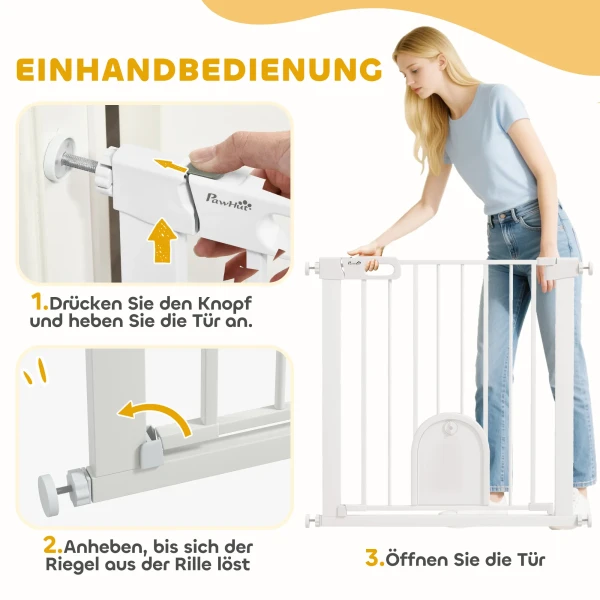 Huisdier veiligheidshek, verstelbaar, met kleine deur, metaal, kunststof, wit 5