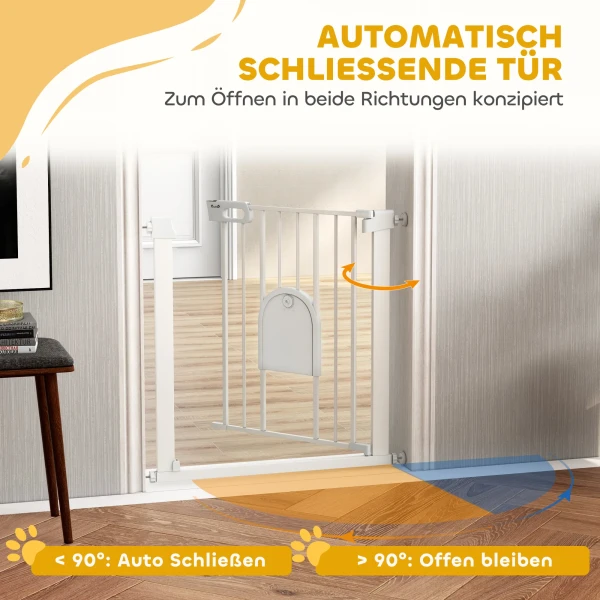 Huisdier veiligheidshek, verstelbaar, met kleine deur, metaal, kunststof, wit 6