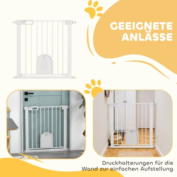 Huisdier veiligheidshek, verstelbaar, met kleine deur, metaal, kunststof, wit 9