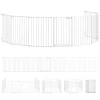 Huisdierhek, 8 paneels barrière met deur, opvouwbaar, voor kleine & middelgrote honden, kunststof, koolstofstaal, wit 1