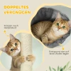 Kattenboom, hol, hangmat, verstelbare hoogte, krabboom met stoffen bekleding, grijs 9