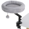 Kattenbureau bed, kattenbed voor bureau met 360° draaiing, verstelbare hoogte, kattenligstoel met afneembaar, machinewasbaar bed, voor katten onder 6 kg, thuis kantoor, grijs 1