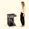 Kattenkrabpaal, kattentoren, 2 grotten, platform, sisalpalen, compact, donkergrijs 4