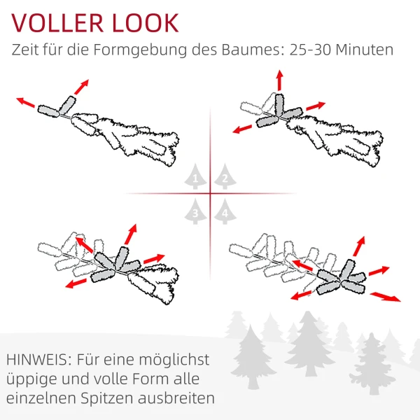 Kerstboom 190 Cm, Zeer Realistisch, 570 Takken, Brandwerend, Stabiele Basis, Groen