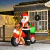 Kerstdecoratie Opblaasbare Kerstman Buiten Kerstdecoratie, Incl. Blower, 1,65 M, Rood + Wit + Zwart