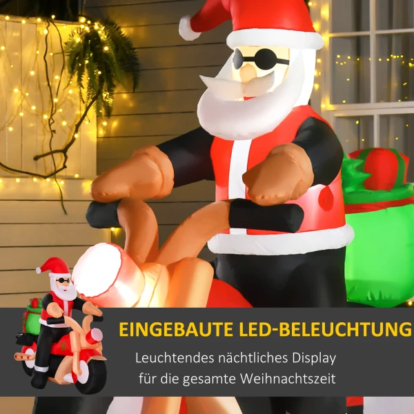 Kerstdecoratie Opblaasbare Kerstman Buiten Kerstdecoratie, Incl. Blower, 1,65 M, Rood + Wit + Zwart