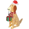 Kerstdecoratie, verlichte kerstpuppy met 74 warmwitte led lampjes, 64 x 20 x 70 cm, geel 1