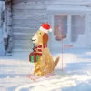 Kerstdecoratie, verlichte kerstpuppy met 74 warmwitte led lampjes, 64 x 20 x 70 cm, geel 4