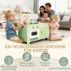 Kinderkeuken Speelset, MDF, 15 Accessoires, Kasten, 40 Cm, Vanaf 3 Jaar, Groen